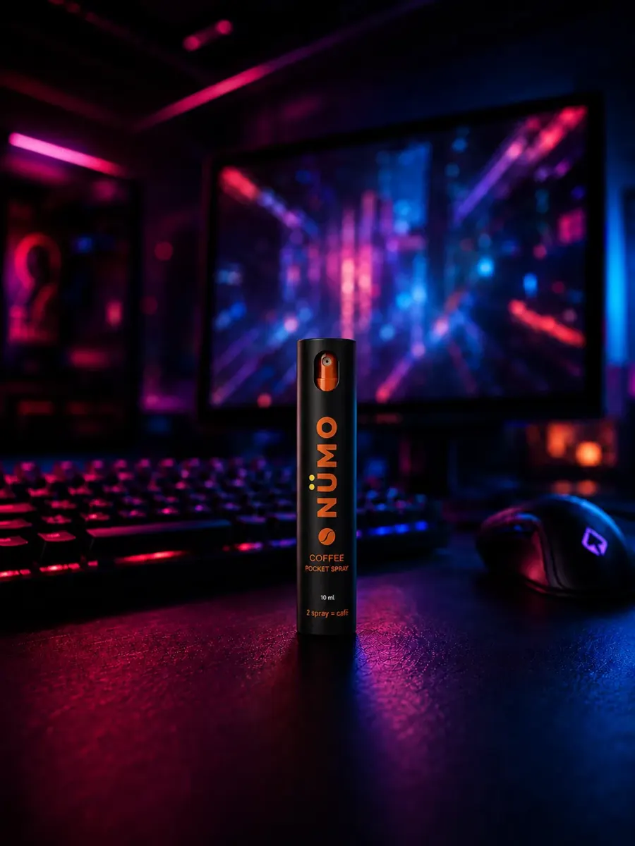 NÜMO su una postazione da gaming con tastiera illuminata
